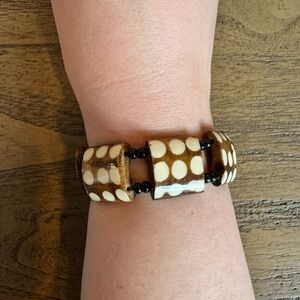 Polka Dot Wooden Bracelet